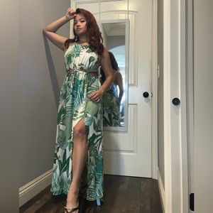 Cupshe Floral Split Maxi dress.